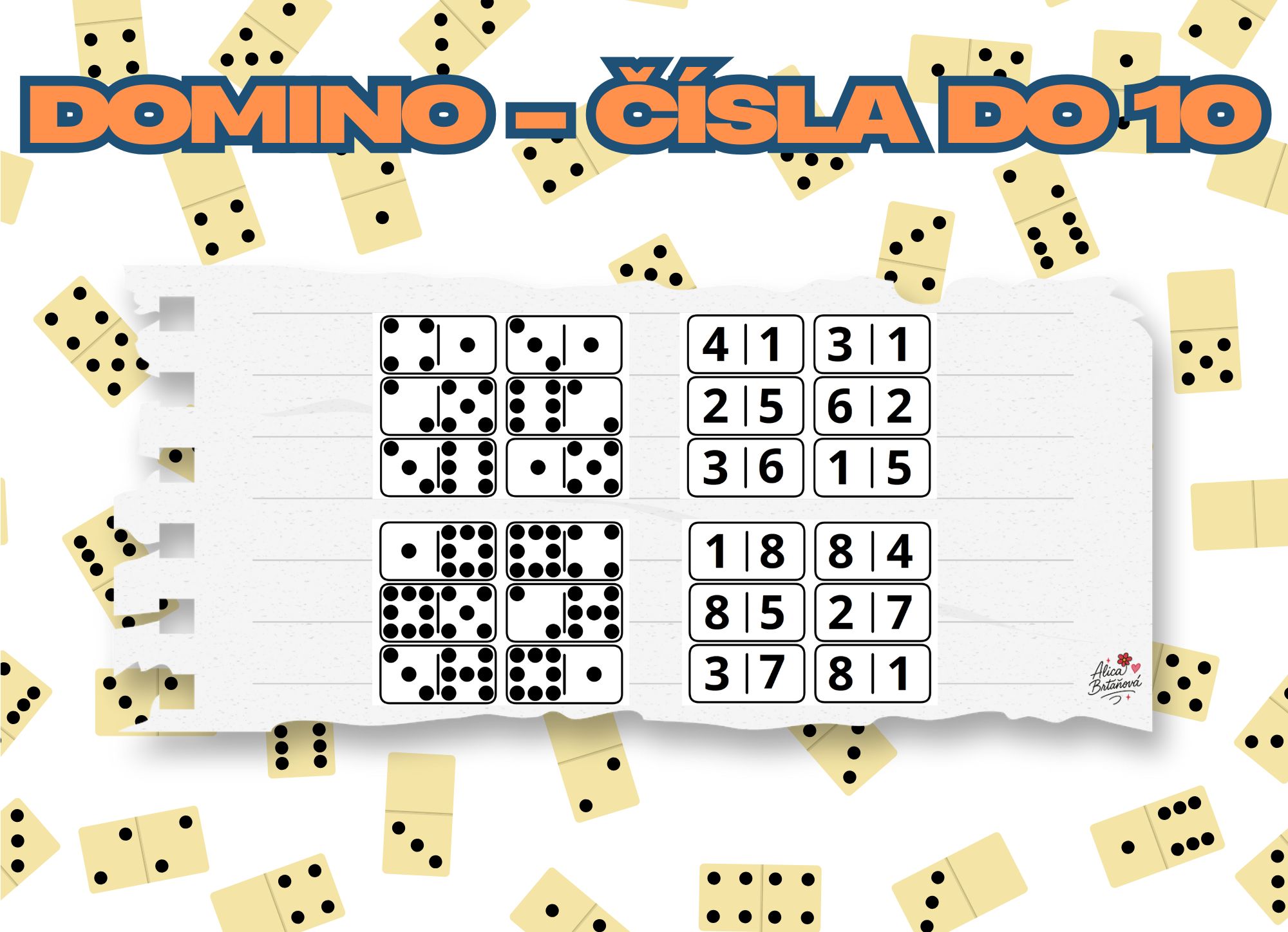 Domino - čísla do 10 - Matematika | UčiteliaUčiteľom.sk